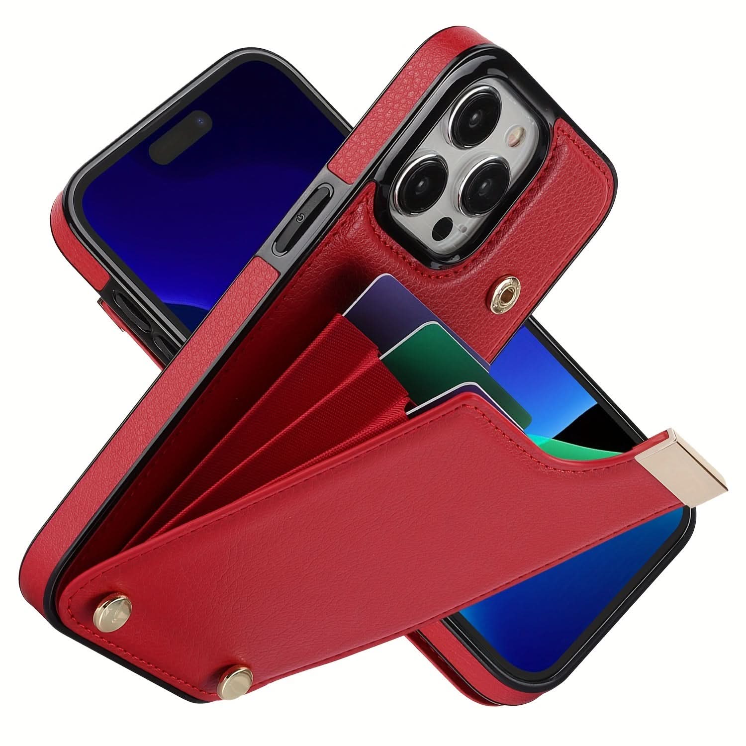 Retro Faux Leather iPhone Case with Card Slot