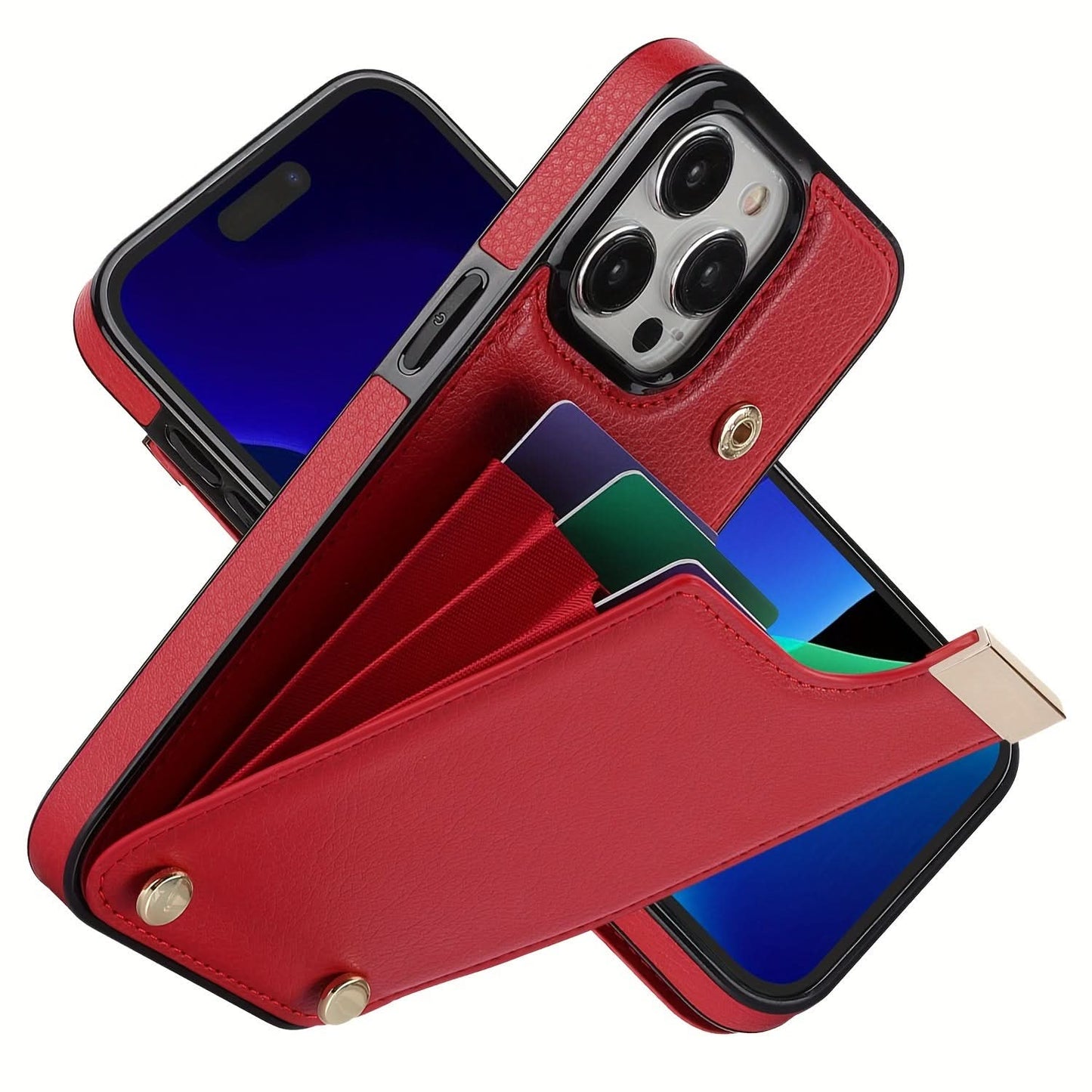 Retro Faux Leather iPhone Case with Card Slot