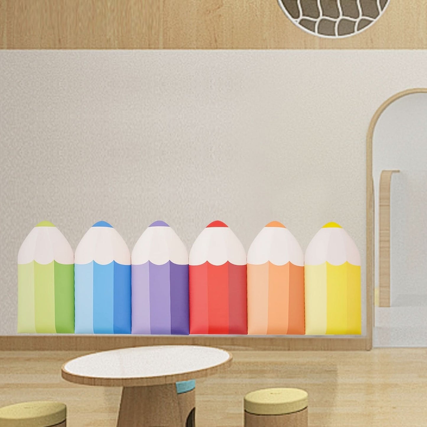 6-Piece 3D Pencil-Shaped Wall Padding