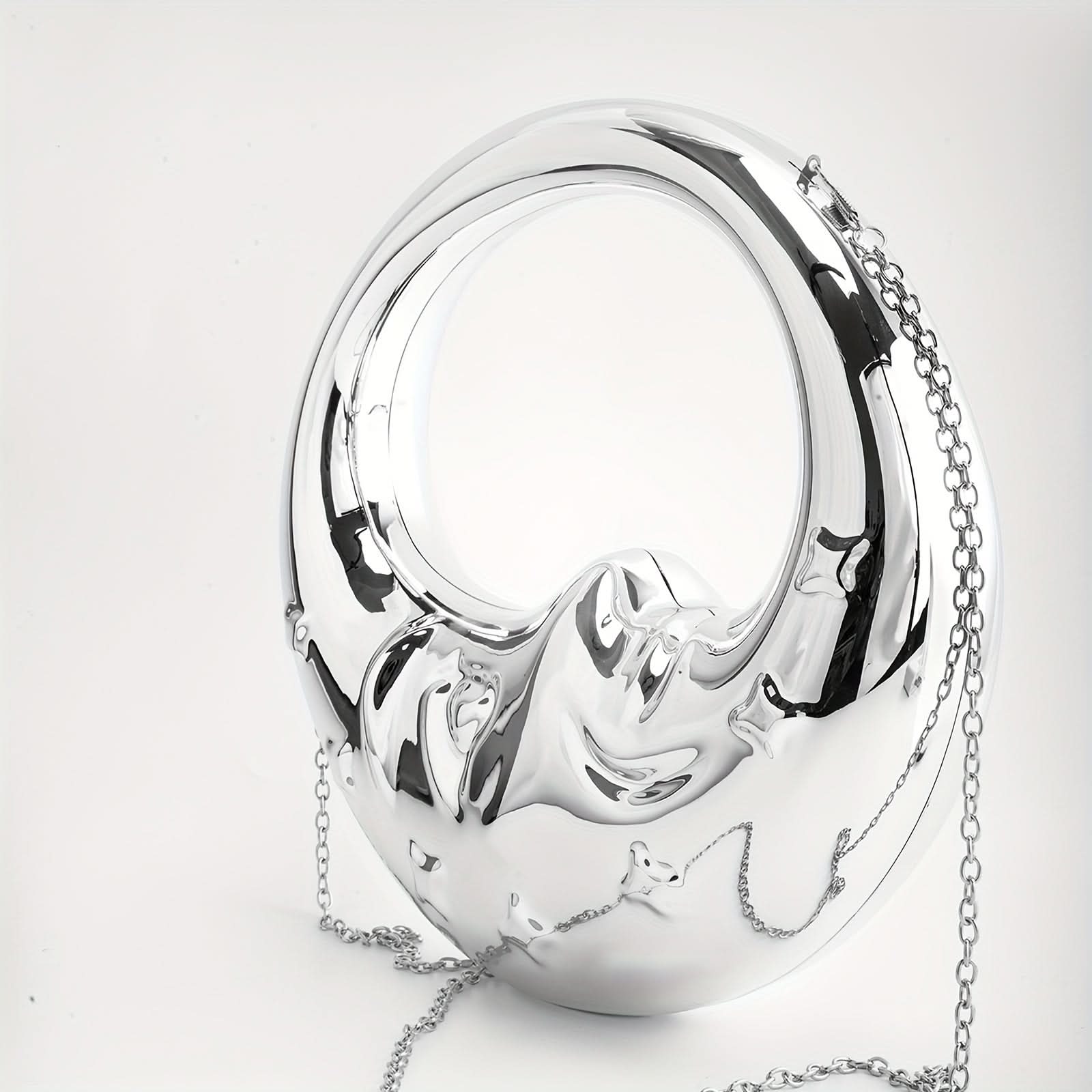 Luxurious Moon-Shaped Clutch, Sequin Fantasy Evening Bag