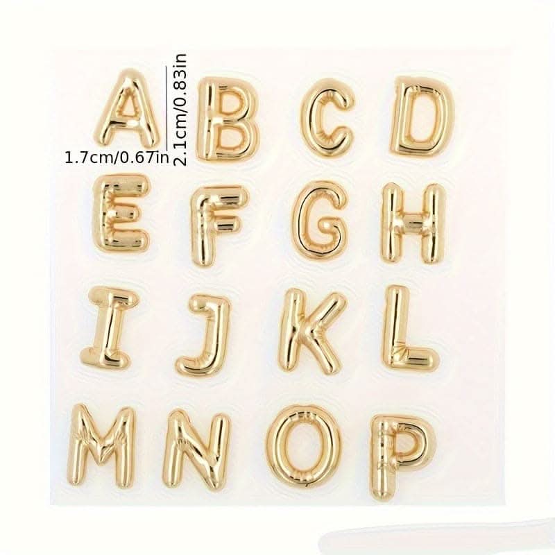 Chunky Golden Alphabet Balloon Pendant Necklace – Stainless Steel
