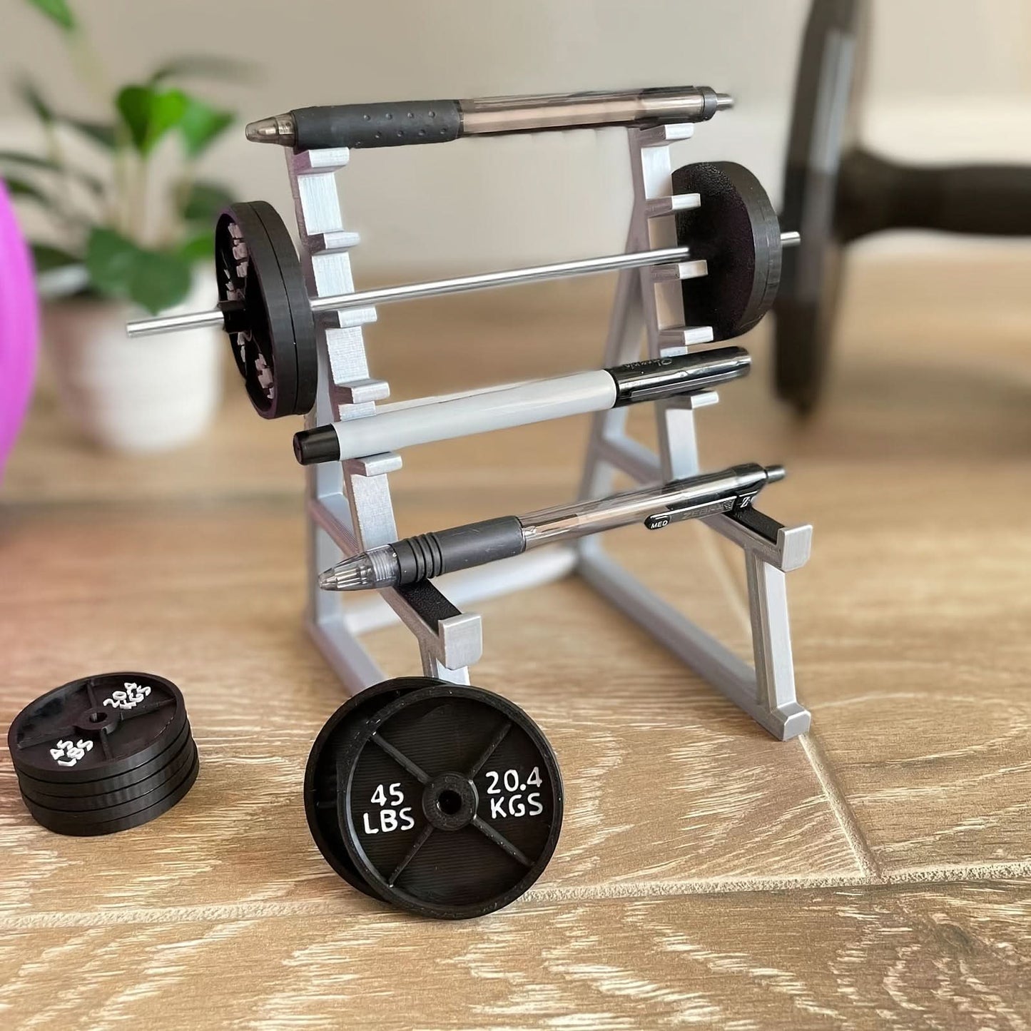Funny Barbell Rack Pen Holder