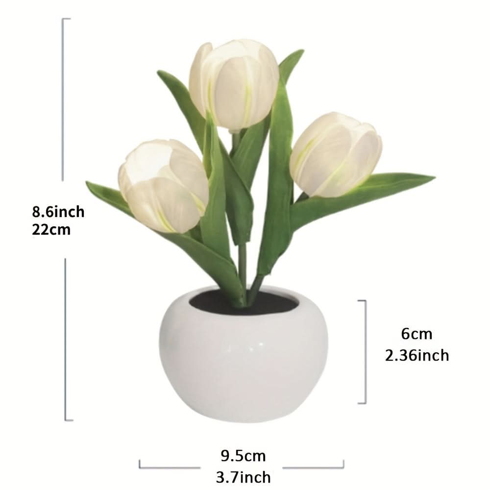 LED Tulip Simulation Night Light - Romantic Vase Decor
