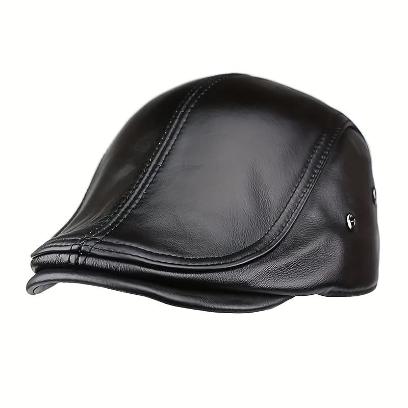 Men’s Leather Gatsby Ivy Cap – Hat with PU Strap