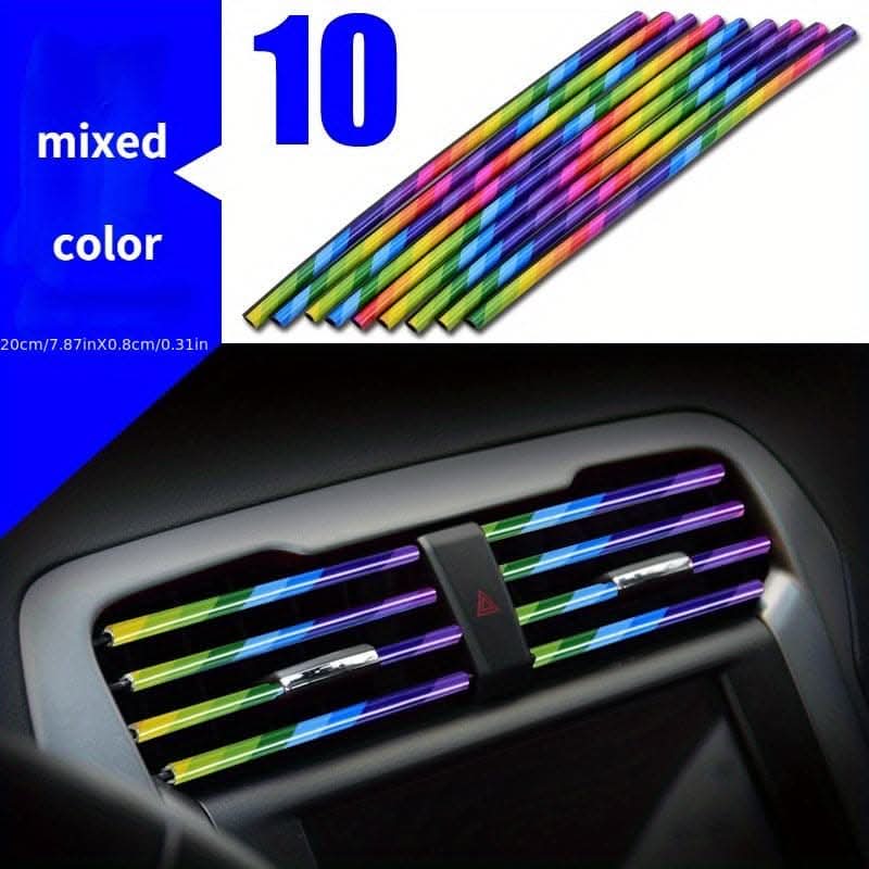 10-pcs. Car Air Vent Trim Strips – Outlet Molding for Interior Decoration