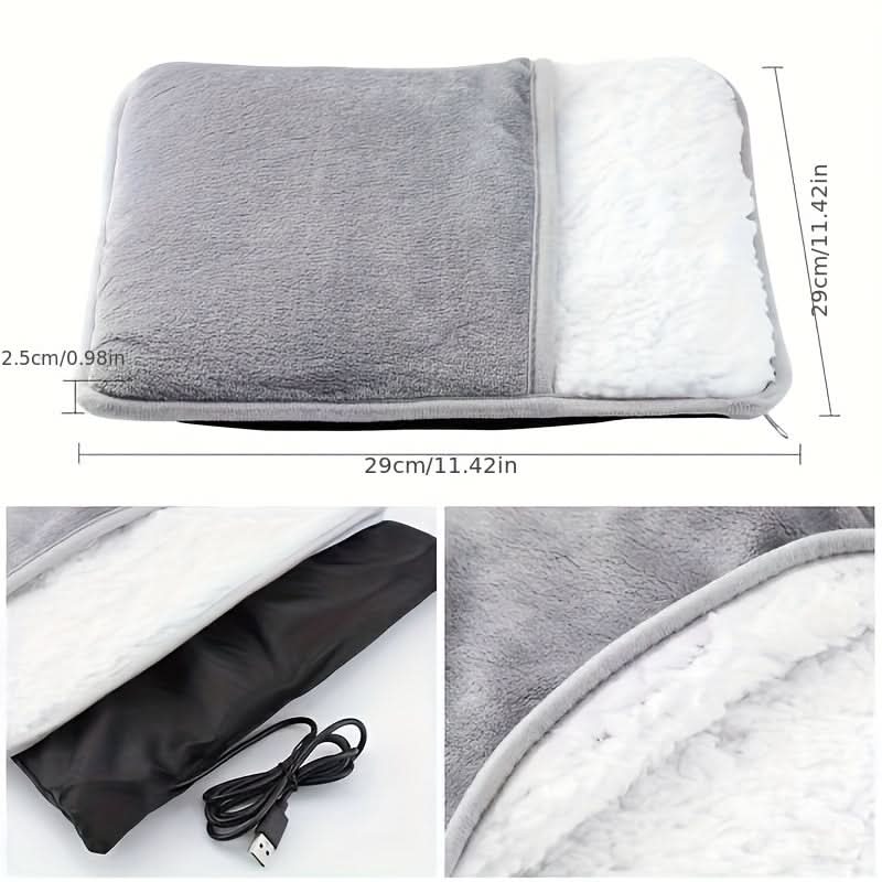 USB Heated Foot Warmer Slippers Pad