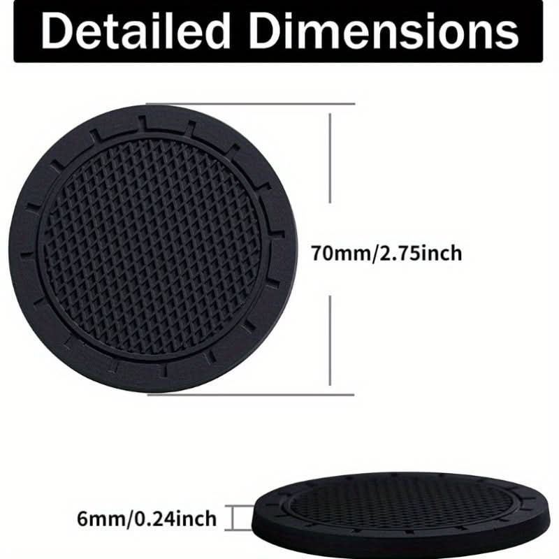 2PCS Silicone Car Cup Holder Coasters Set