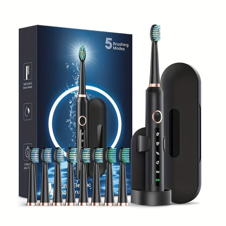8-Brush-Head Electric Toothbrush for Adults