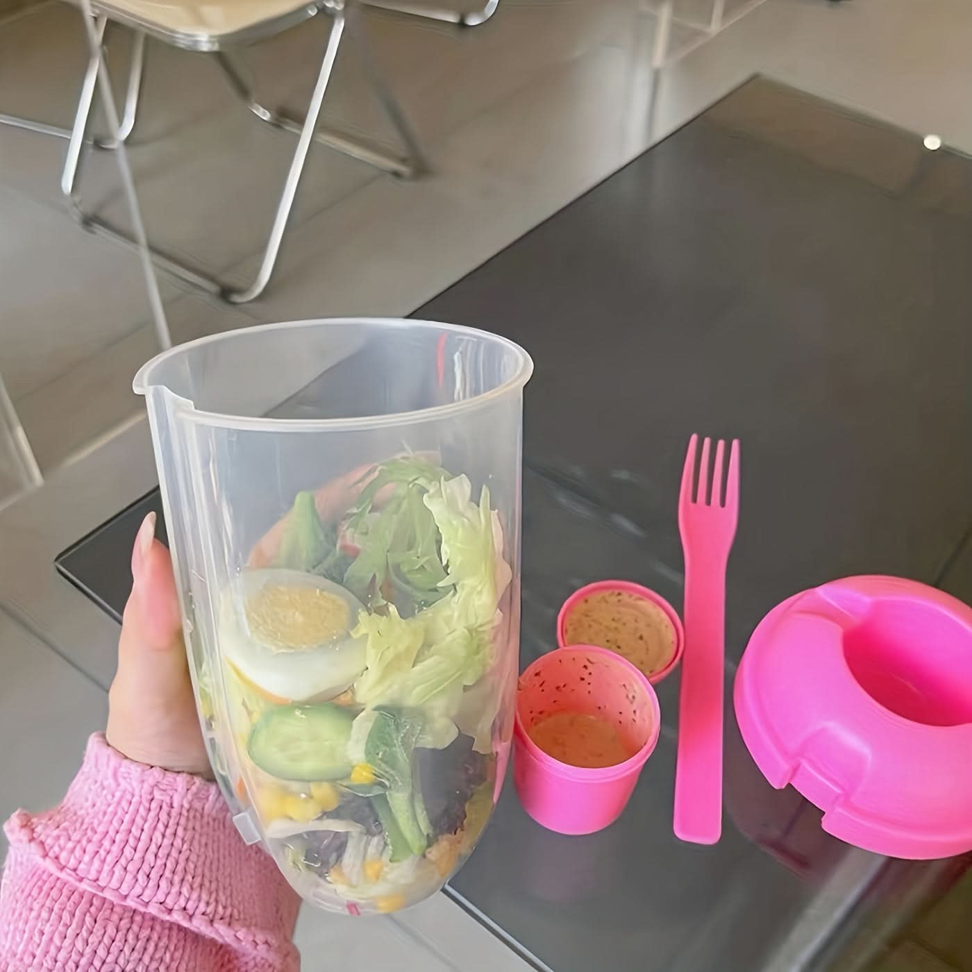 1000ml Salad Shaker Cup with Lid