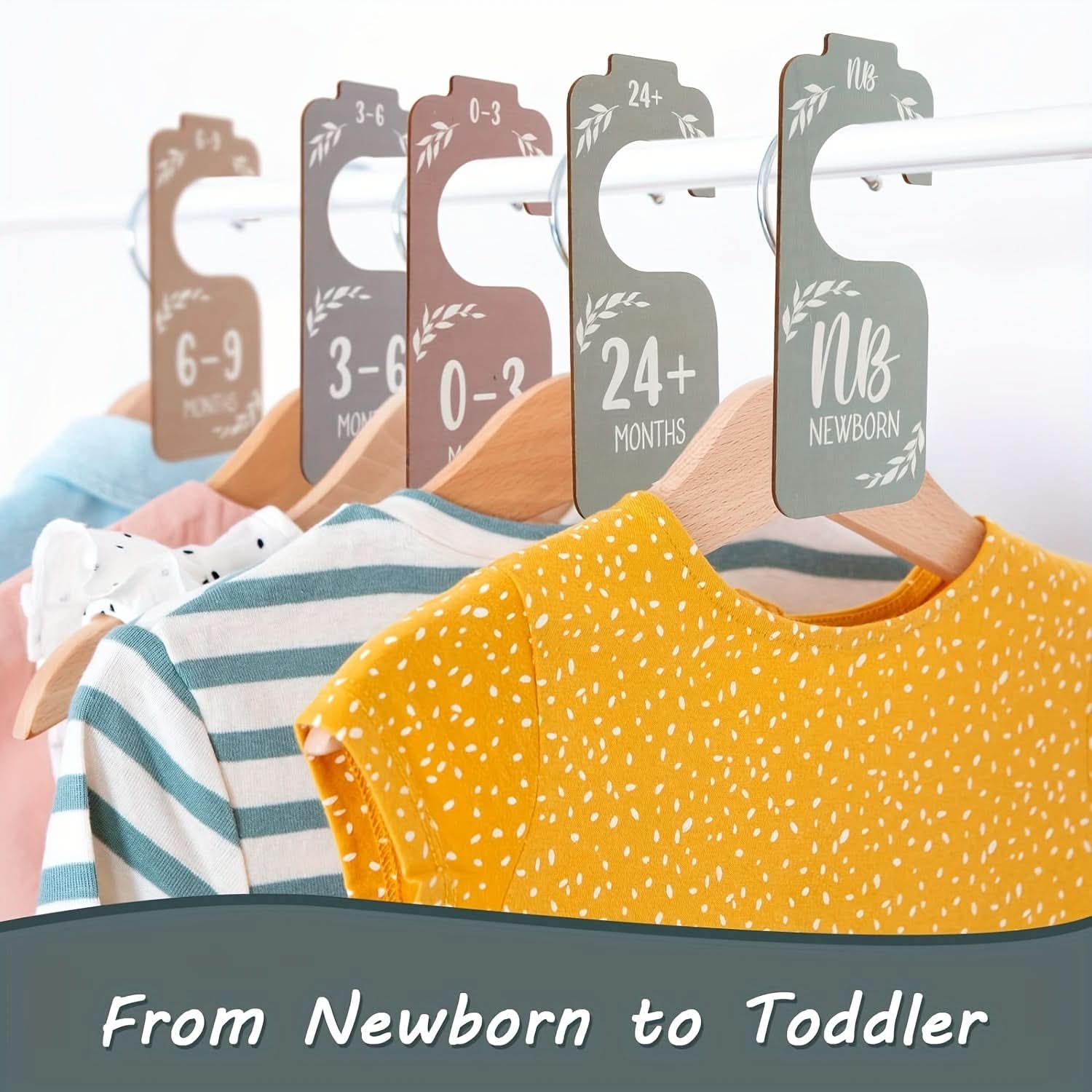 8pc Wooden Baby Closet Dividers, Nursery Organizer