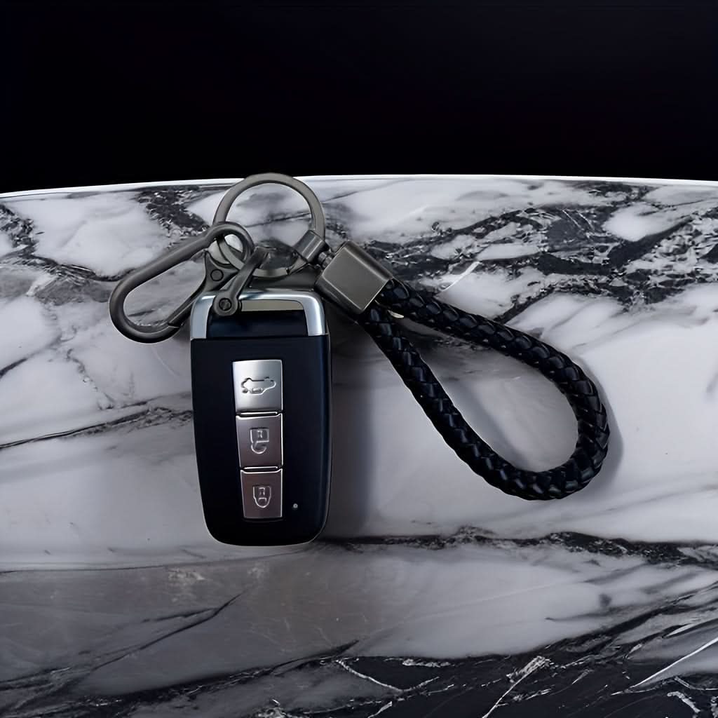 Durable Zinc Alloy Braided Rope Keychain - Men's Gift