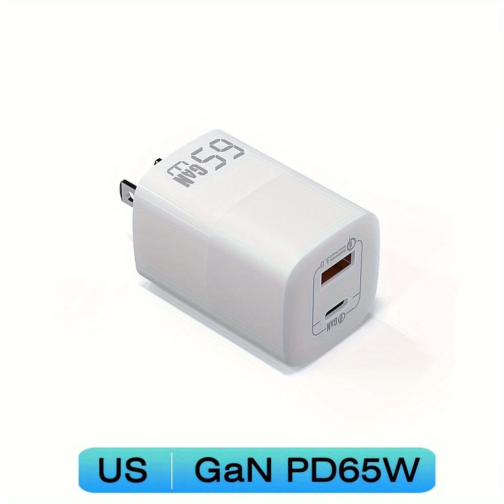 65W GaN USB-C PD Charger - Fast Charging for Laptop, iPhone, MacBook