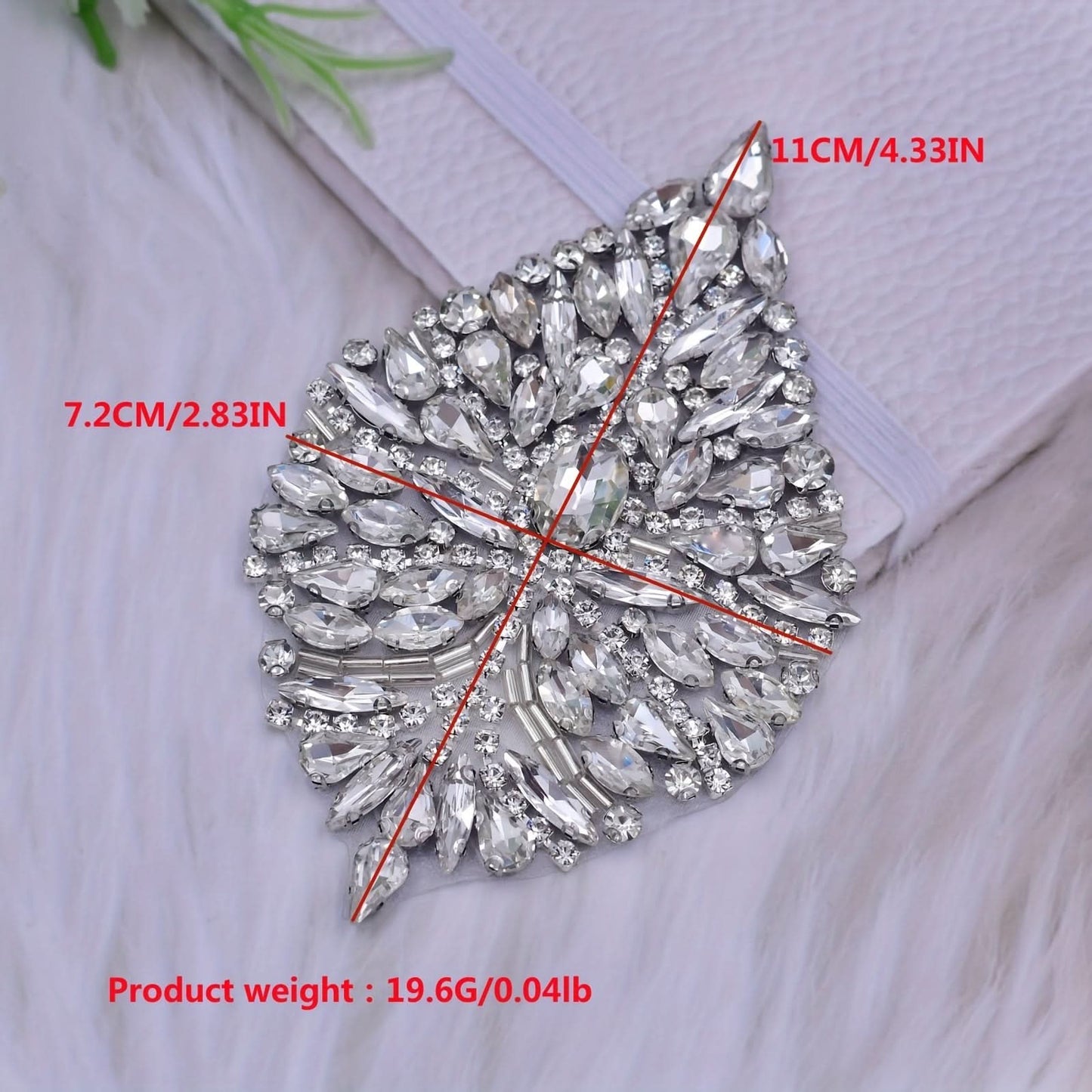 2pcs Silvery Rhinestone Iron-On Patch for Decoration