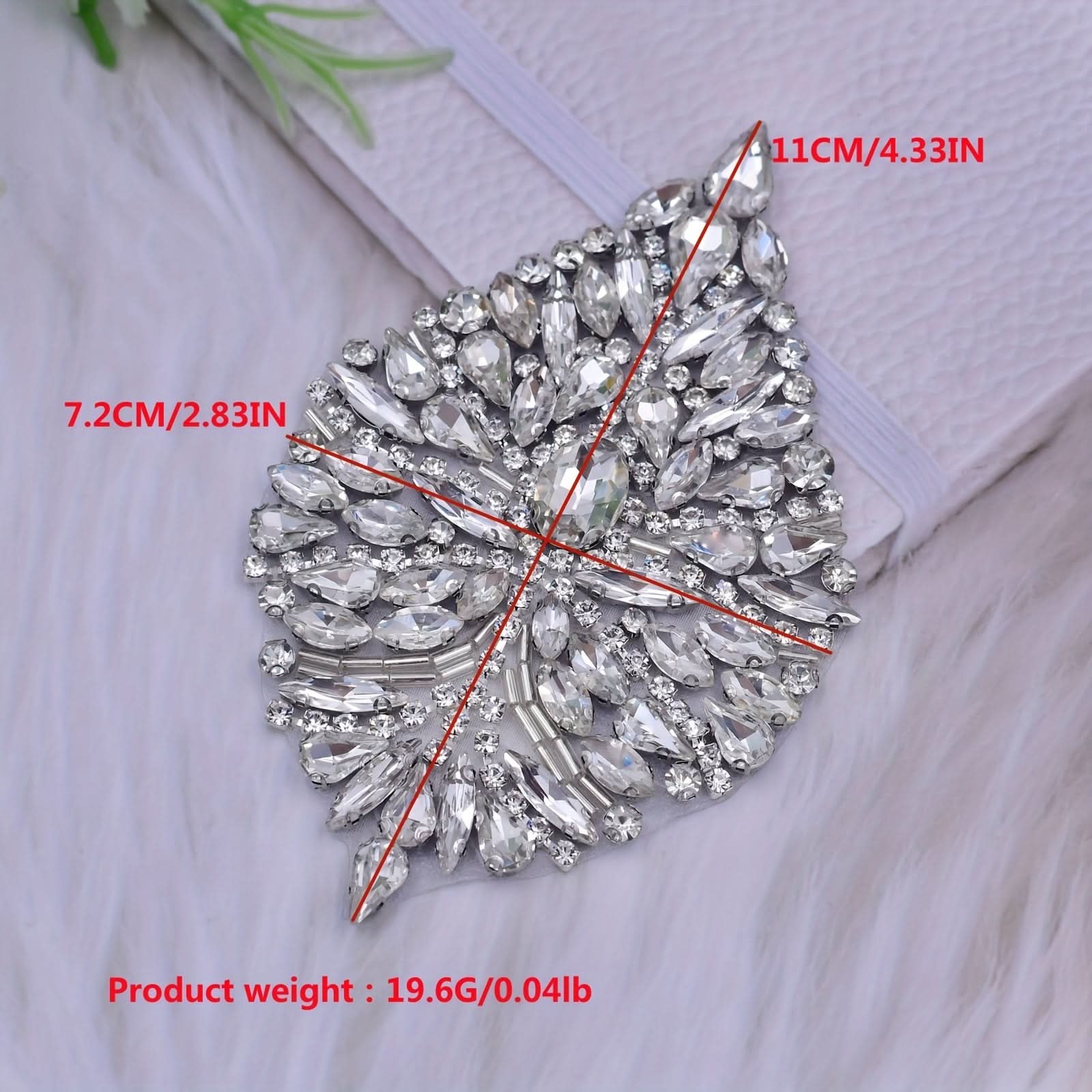 2pcs Silvery Rhinestone Iron-On Patch for Decoration