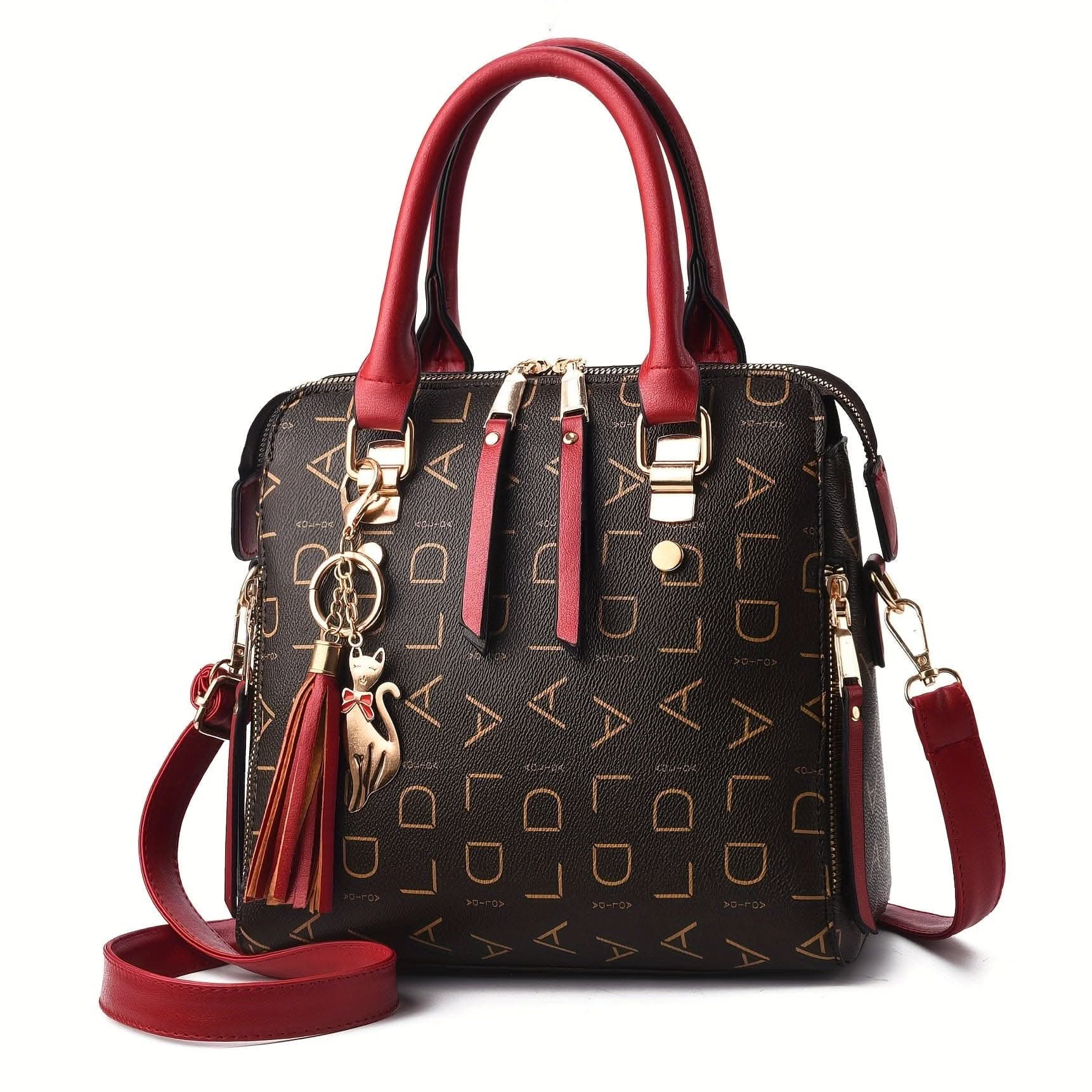 Fashion Top Handle Satchel Bag – Trendy Crossbody, Casual Handbag
