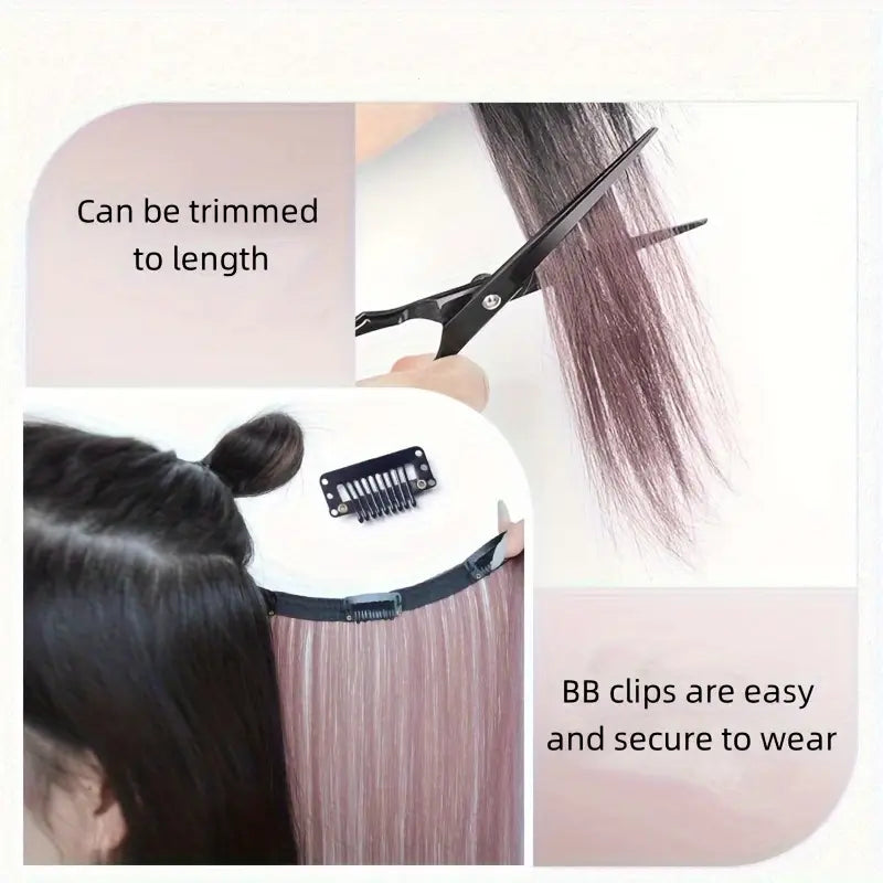 Natural Straight Hair Extensions – Seamless Volumizing Wig in Black & Brown Shades - 50cm long