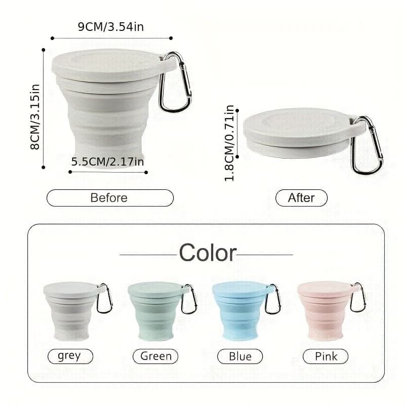 4-Piece Premium Silicone Collapsible Travel Cups