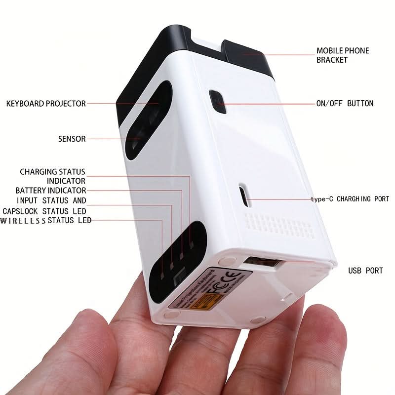 Wireless Laser Projection Keyboard with Power Bank