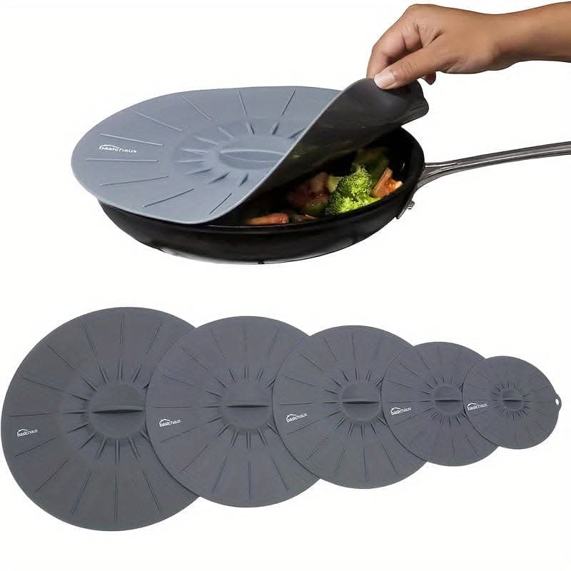 5pcs Silicone Bowl Lids Set - Heat Resistant & Reusable Covers