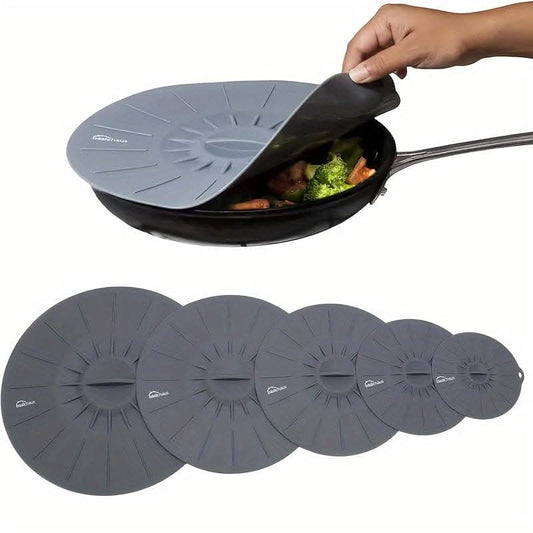 5pcs Silicone Bowl Lids Set - Heat Resistant & Reusable Covers