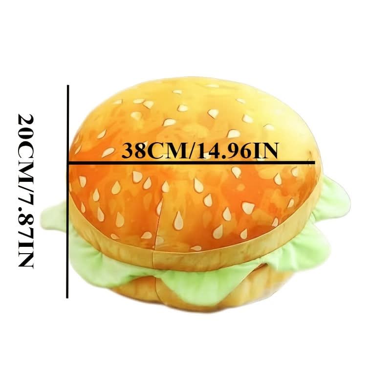 Cute Burger Pillow – Cozy Outdoor Camping Cushion with Zipper