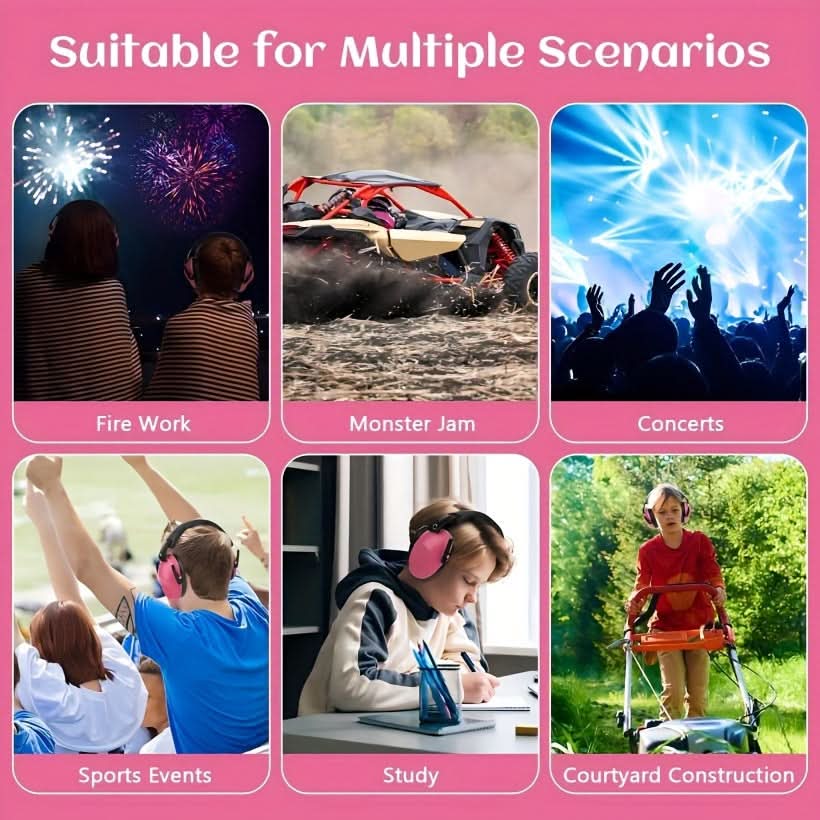 Noise Cancelling Ear Muffs for Kids – 3 Pack Adjustable Hearing Protection for 3+ Years