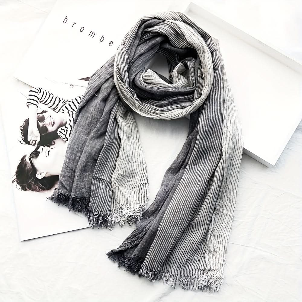 Men's Cozy Rayon-Linen Scarf for Fall & Winter - Stylish, Warm, and Durable