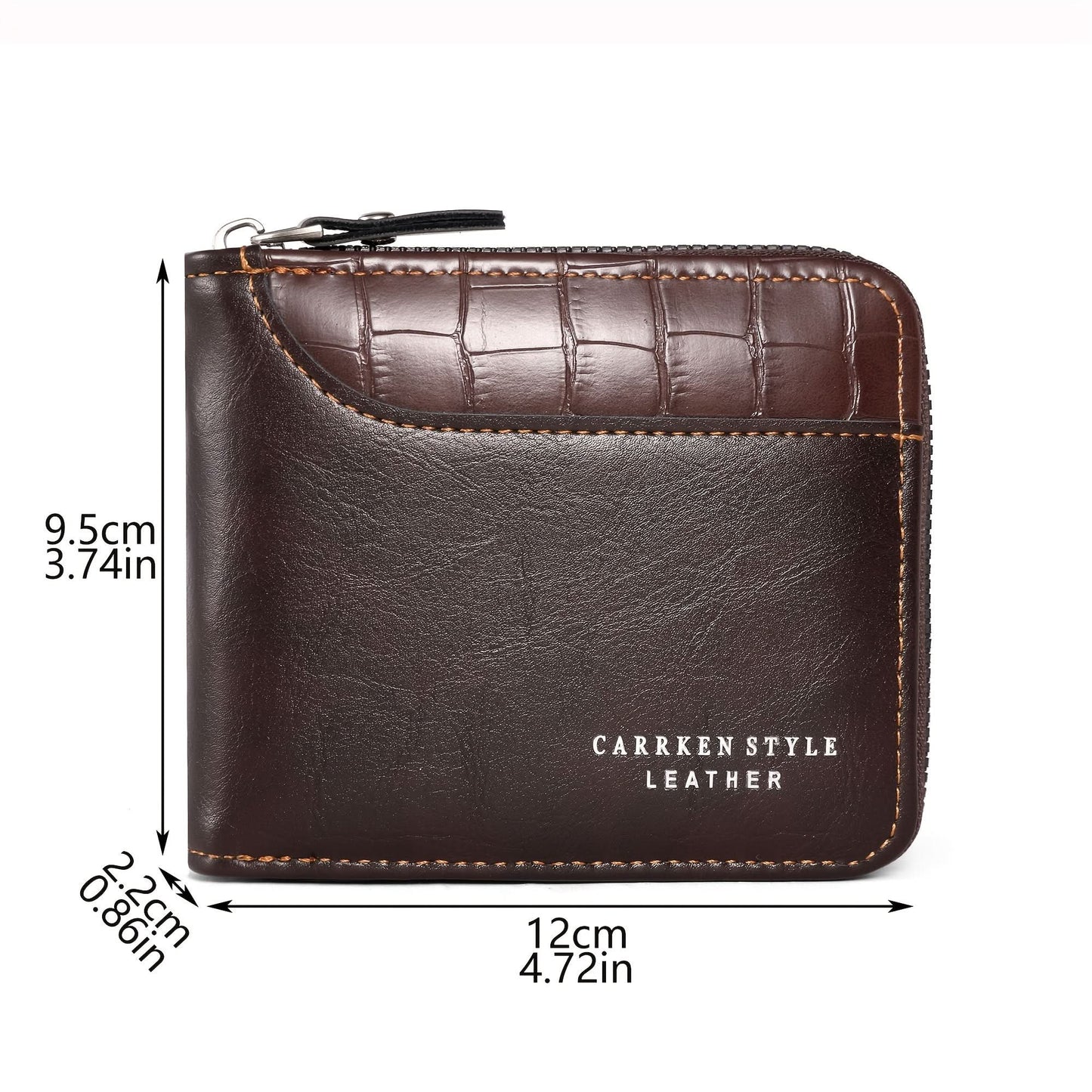 Stylish Men's Multifunctional Wallet with Zipper Closure