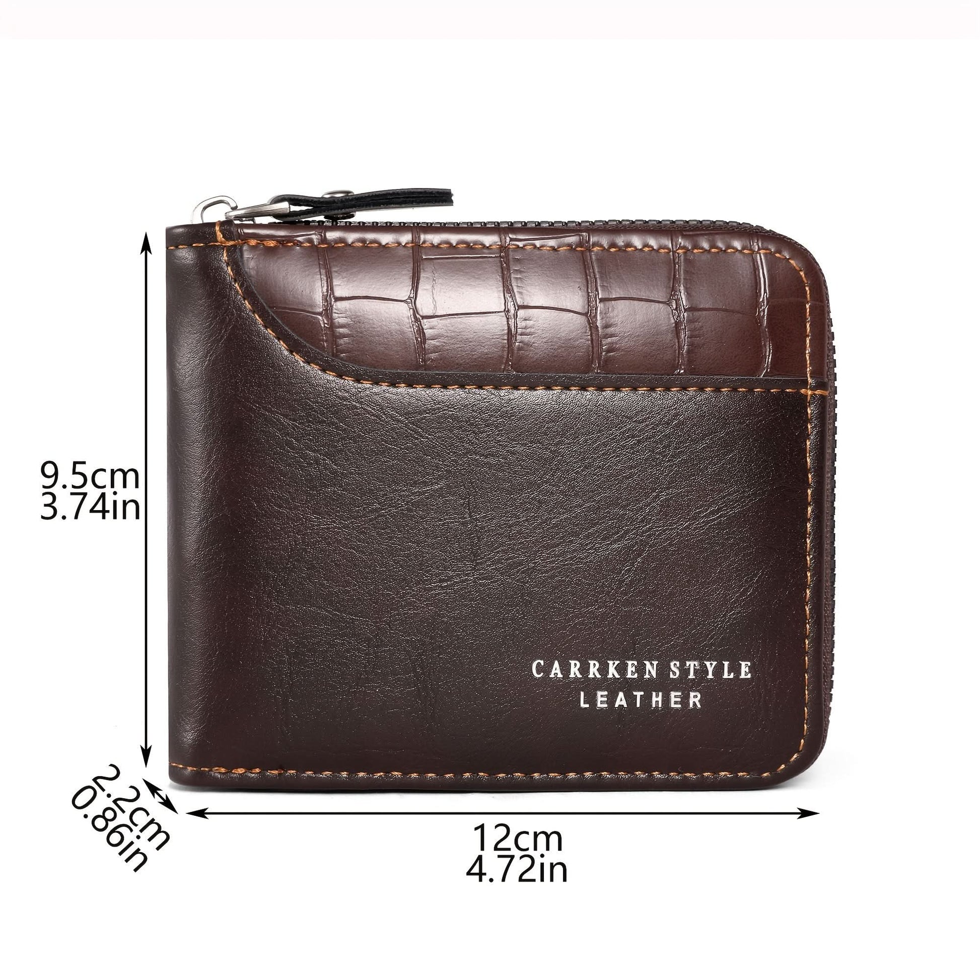 Stylish Men's Multifunctional Wallet with Zipper Closure