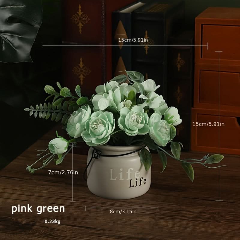 Nordic Inspired Hydrangea Ceramic Potted Artificial Flower