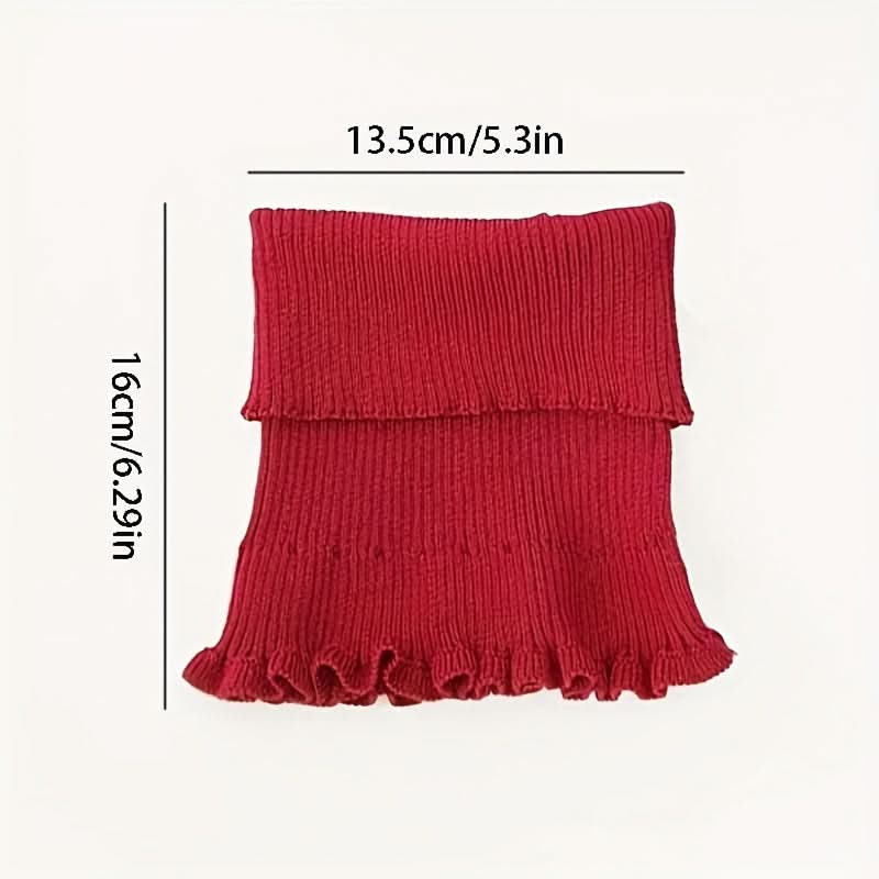 Winter Women's Coldproof Knitted Neck Scarf – Red Fake Collar