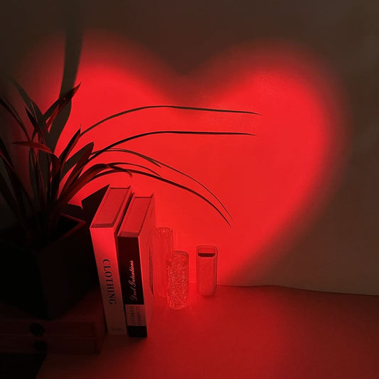 Heart-Shaped LED Sunset Projection Lamp