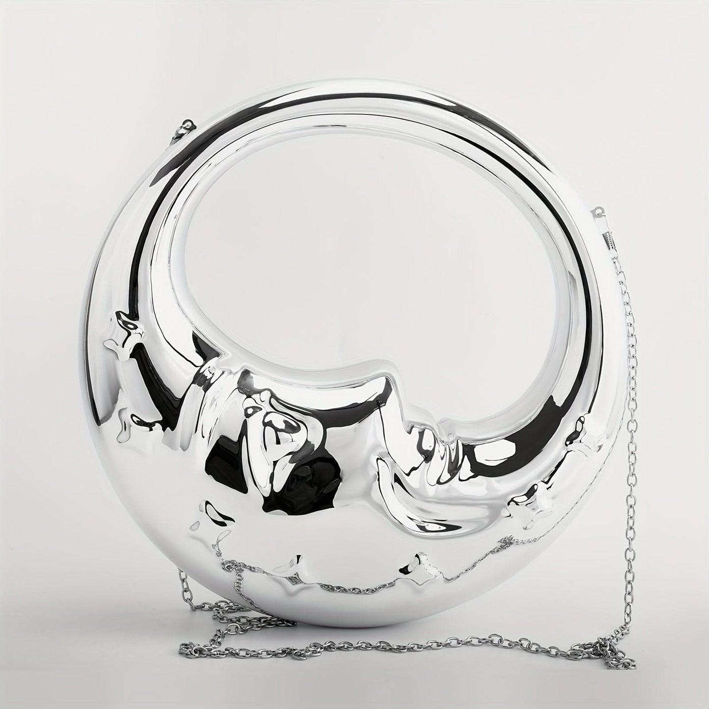 Luxurious Moon-Shaped Clutch, Sequin Fantasy Evening Bag