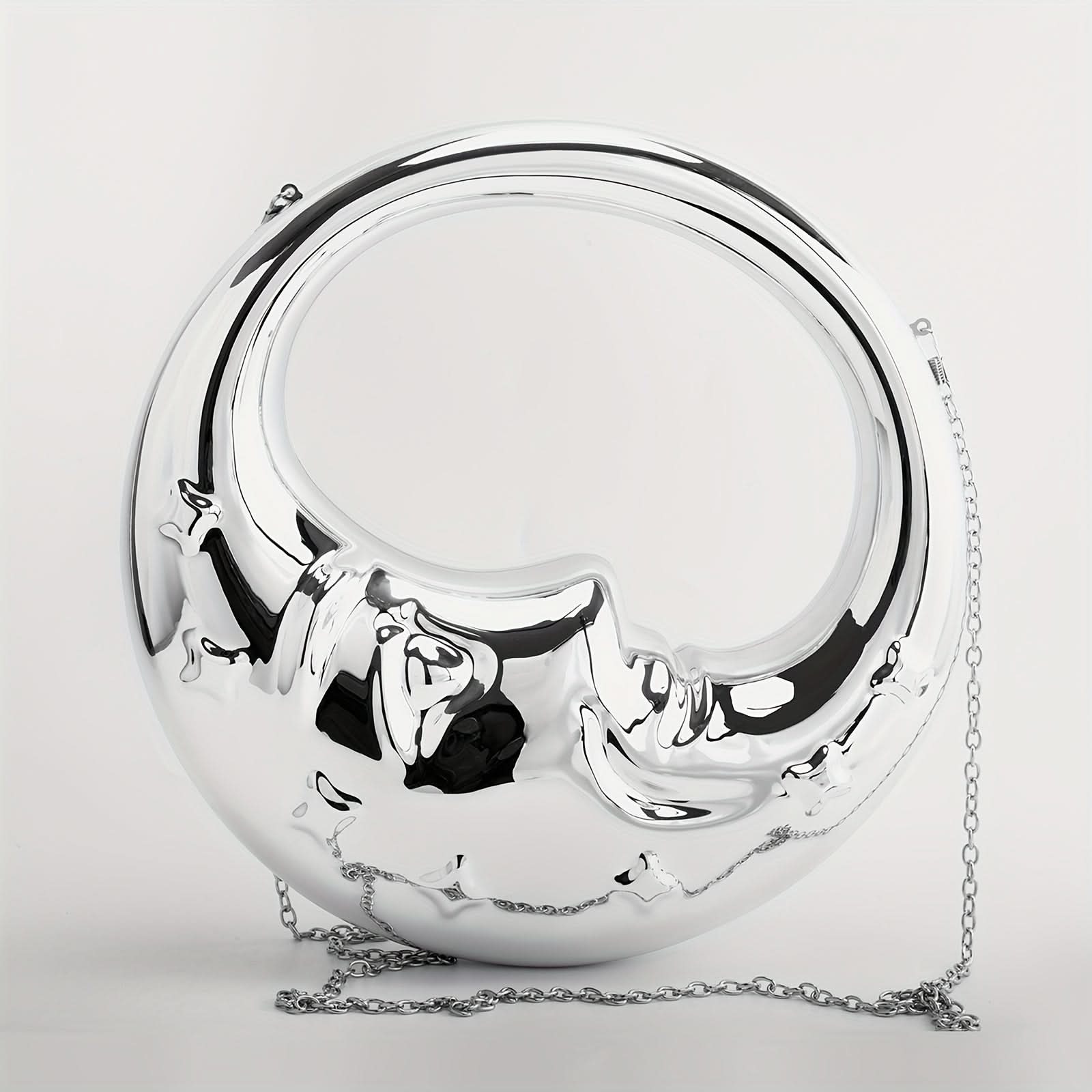 Luxurious Moon-Shaped Clutch, Sequin Fantasy Evening Bag