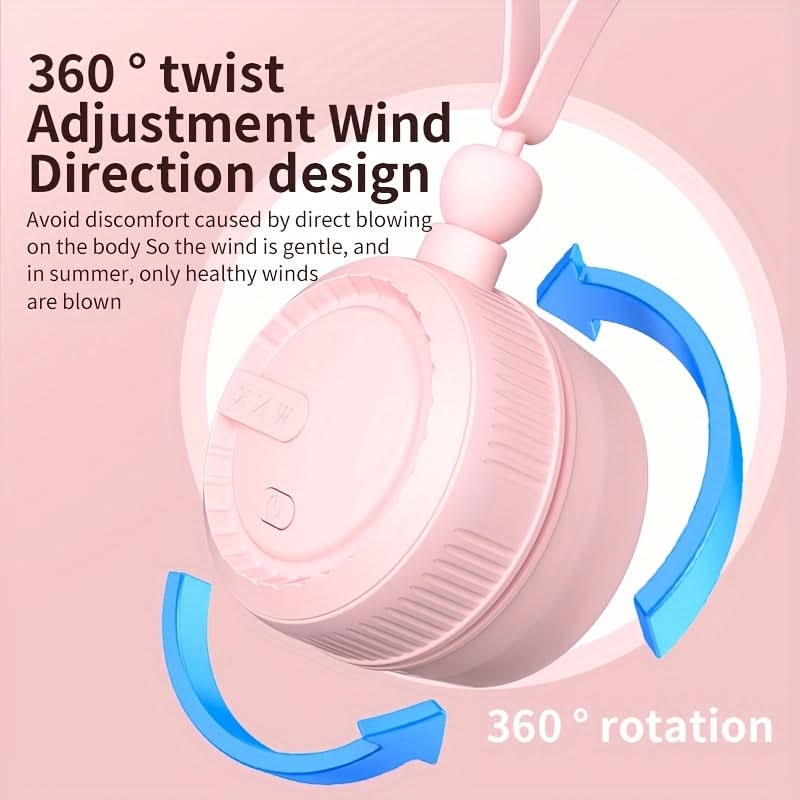 Wearable Neck Fan – 3-Speed Hands-Free Mini Fan with 360° Rotation