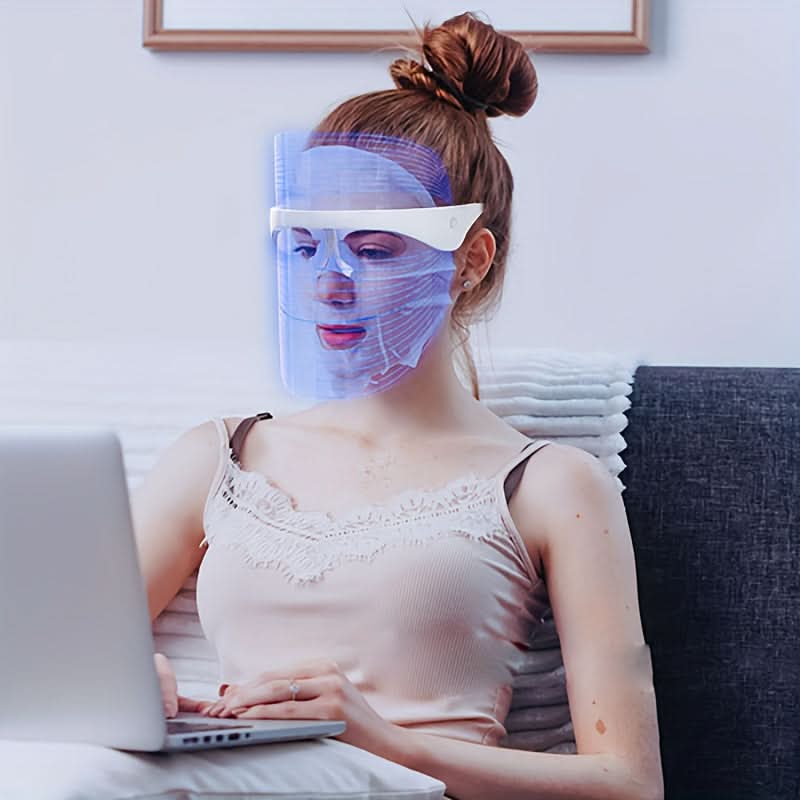 7 Colors LED Face Mask - Portable Touch Screen USB Charged