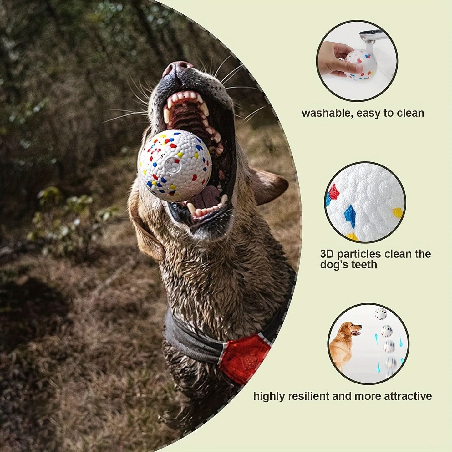 Durable Bouncy Chew Ball – Tough Dog Toy for Aggressive Chewers