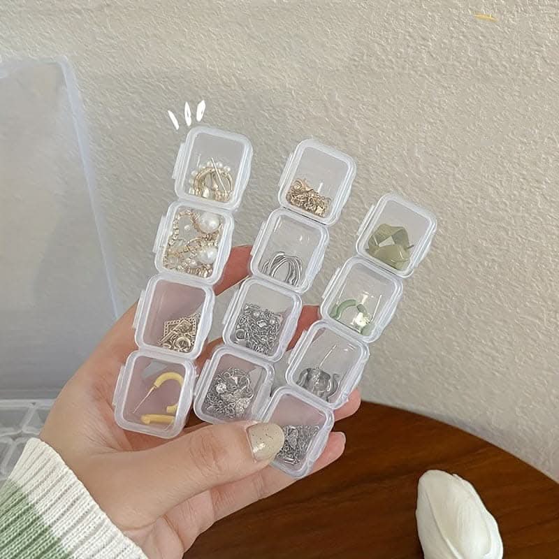 56pcs Mini Plastic Storage Containers Set – Clear Boxes with Secure Snap Closure