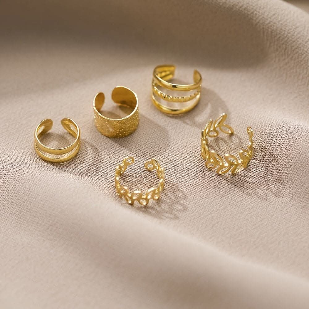 5pcs/Set Trendy Elegant Ear Cuff Set - Classic Style Clip-On Earrings
