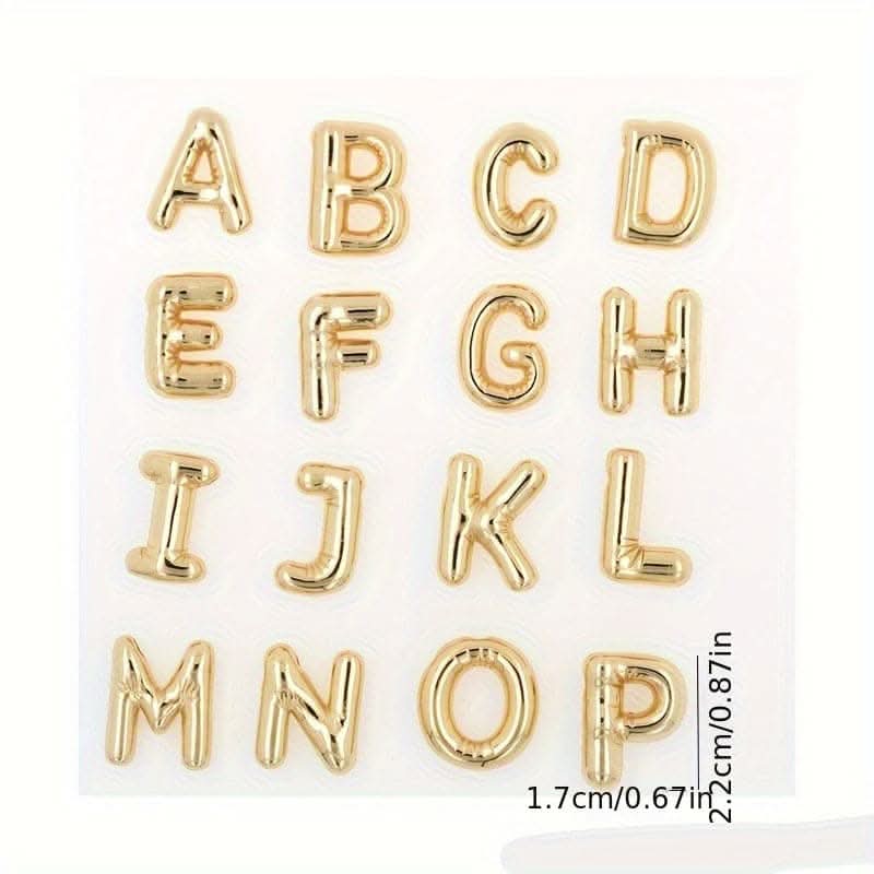 Chunky Golden Alphabet Balloon Pendant Necklace – Stainless Steel