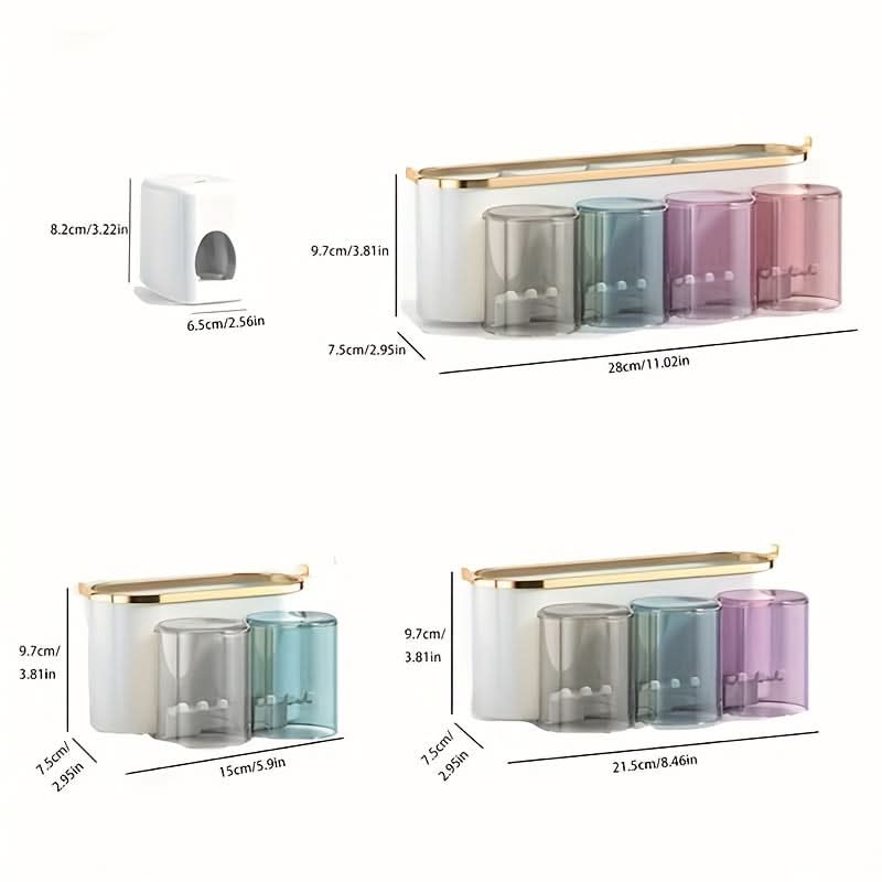 Deluxe Multifunctional Toothbrush Rack & Mug Holder