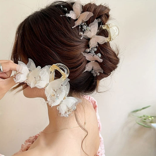 Exquisite Butterfly-Shaped Beaded Hair Claw