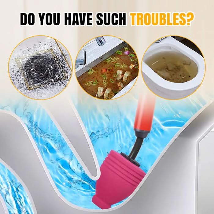 Air Pressure Toilet Unclogger, Rubber Plunger Tool