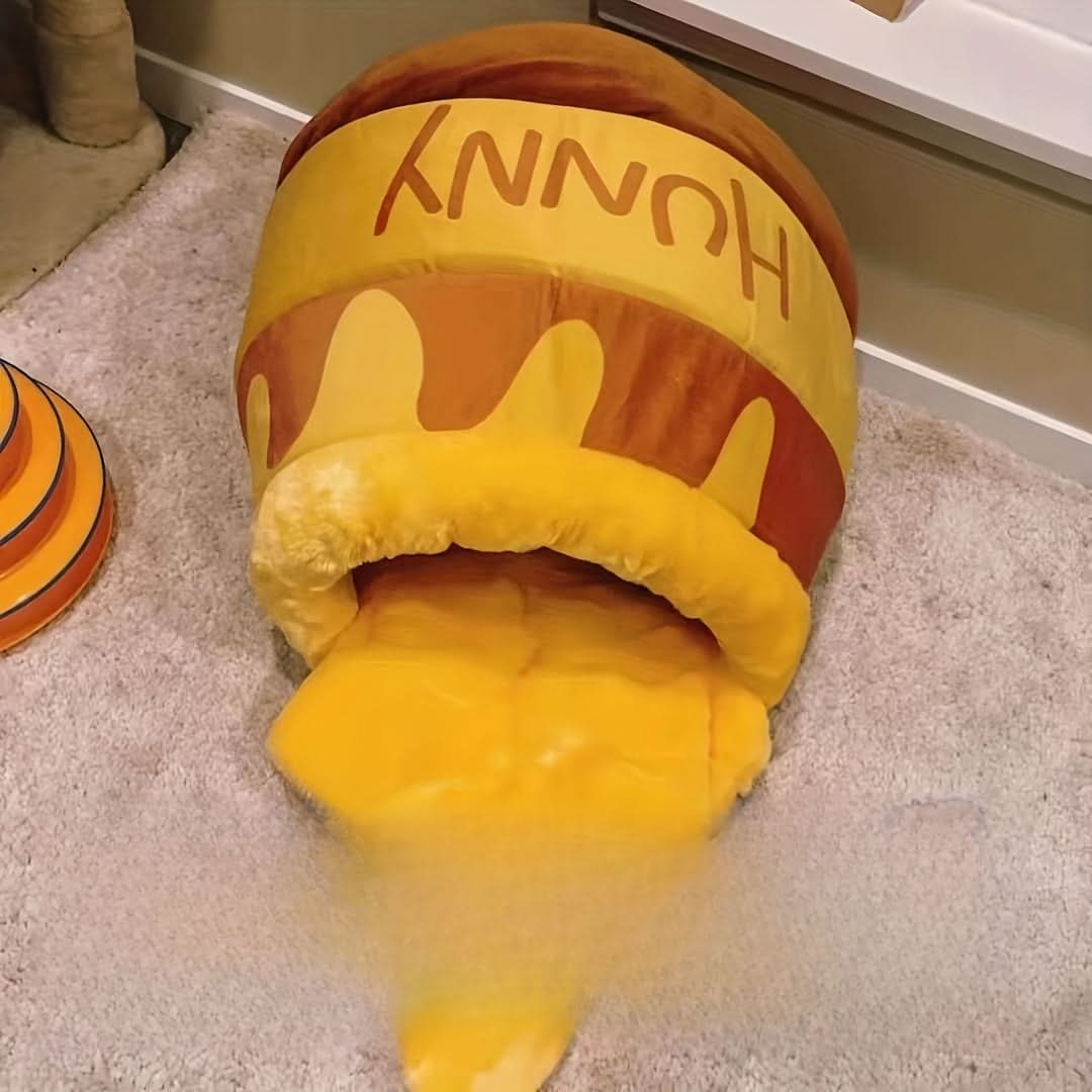 Cozy Honey Jar Shaped Cat Bed