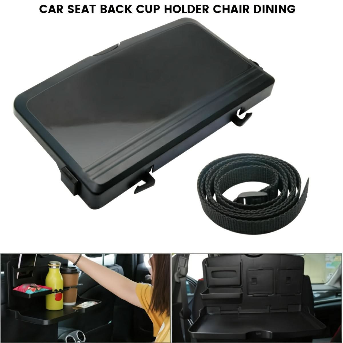 Car Backseat Organizer & Foldable Dining Tray – Space-Saving Meal Tray