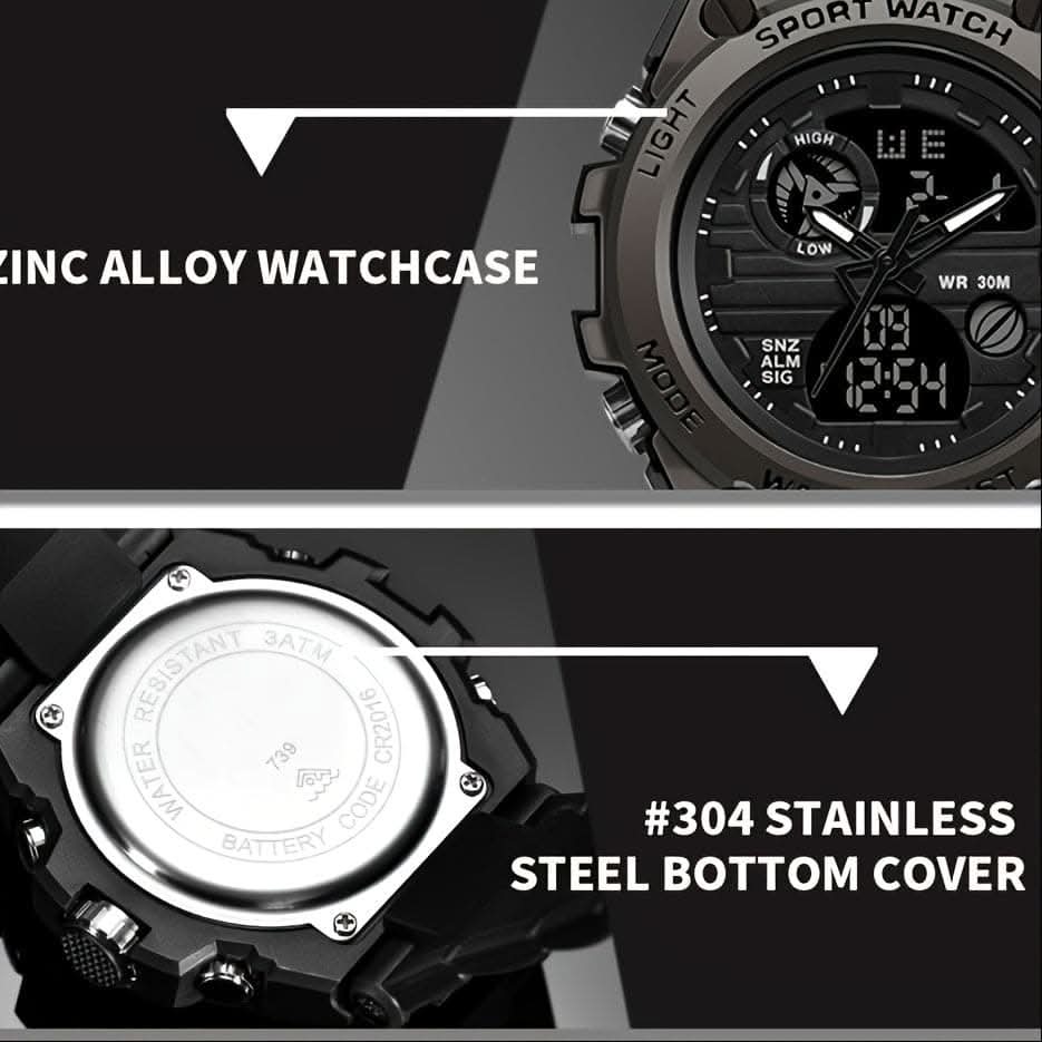 Military Men's Digital LED Stopwatch Watch