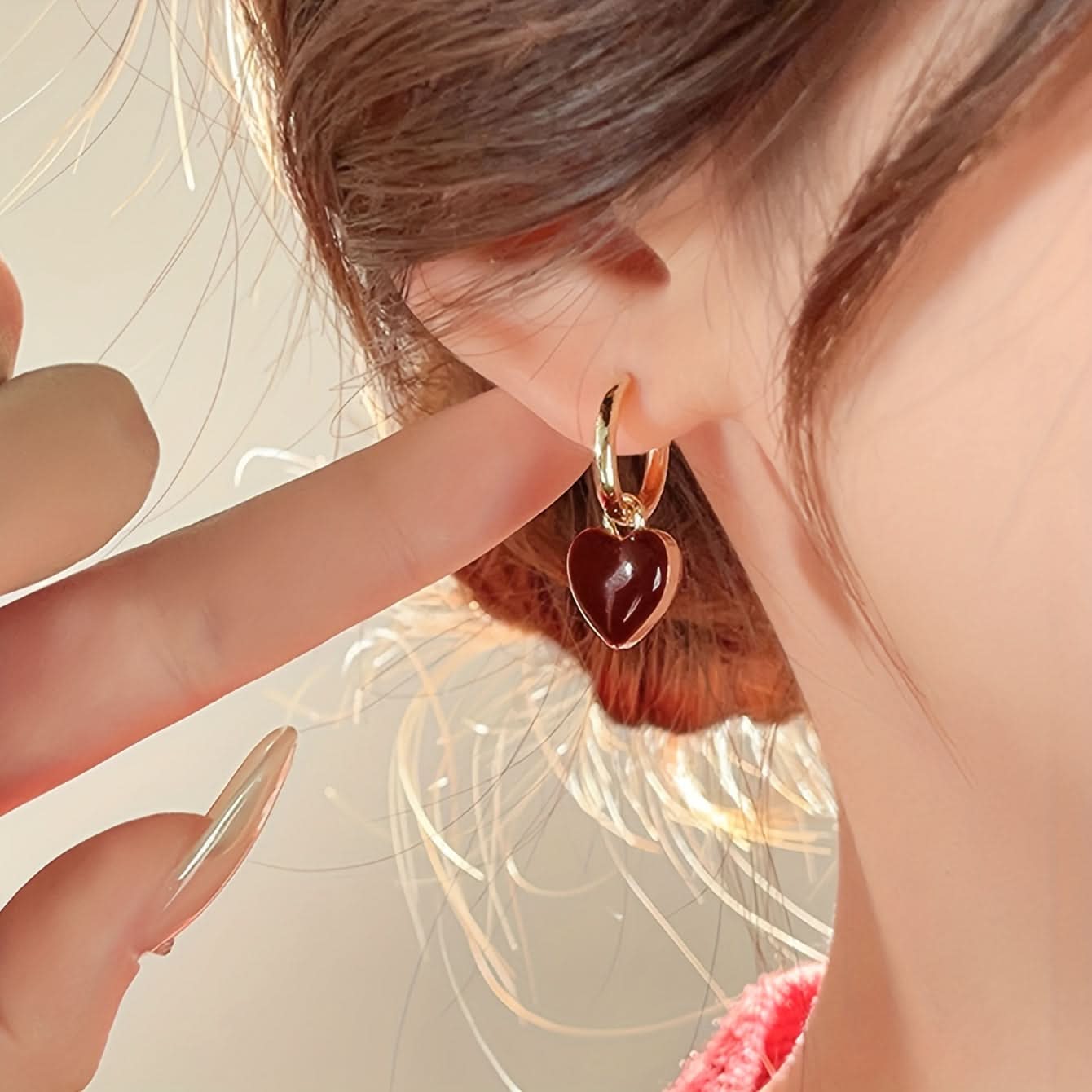 Vintage Elegance Copper Heart Drop Earrings