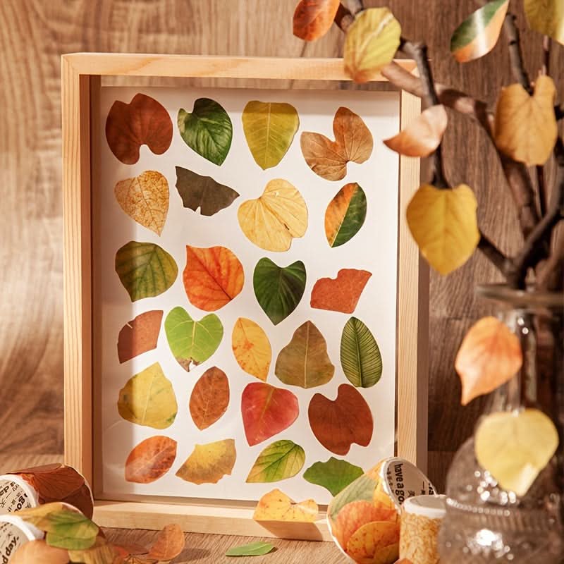 50pcs Vibrant Fallen Leaves Washi Tape Roll