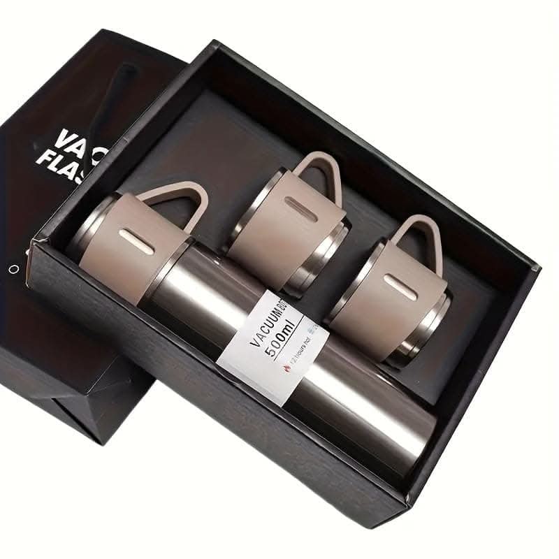 500ml Stainless Steel Vacuum Flask Set - With Cup