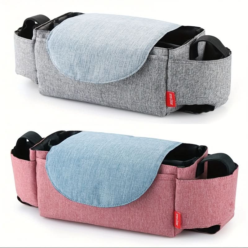 2pcs Universal Stroller Organizer Bags with Cup Holders